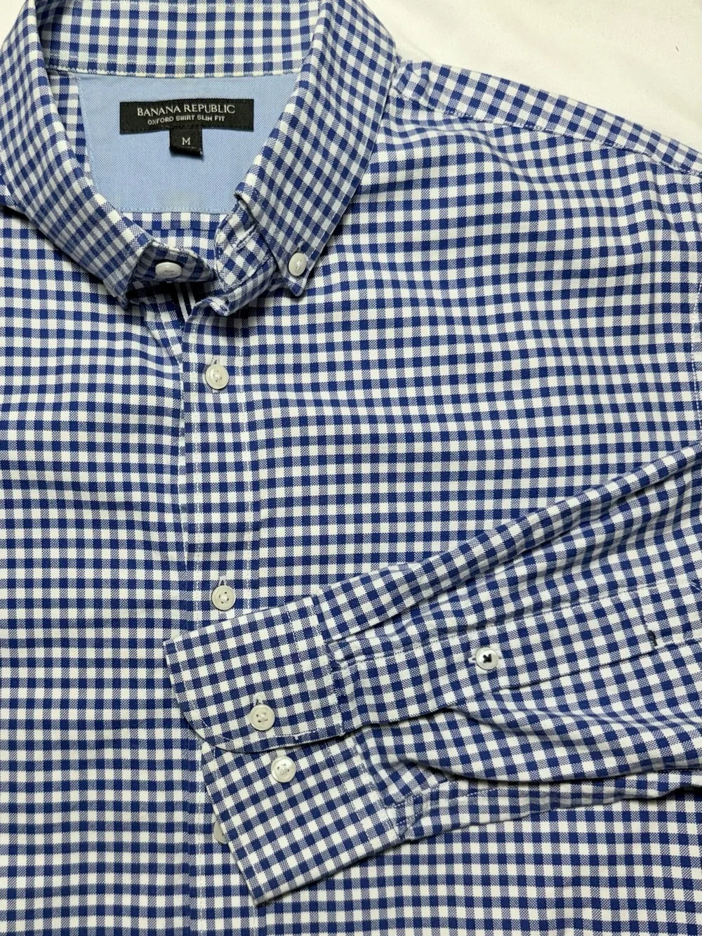 BANANA REPUBLIC Gingham Oxford Button-Down Shirt
